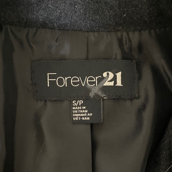 Forever 21 Charcoal Grey Peacoat - Picture 3 of 3